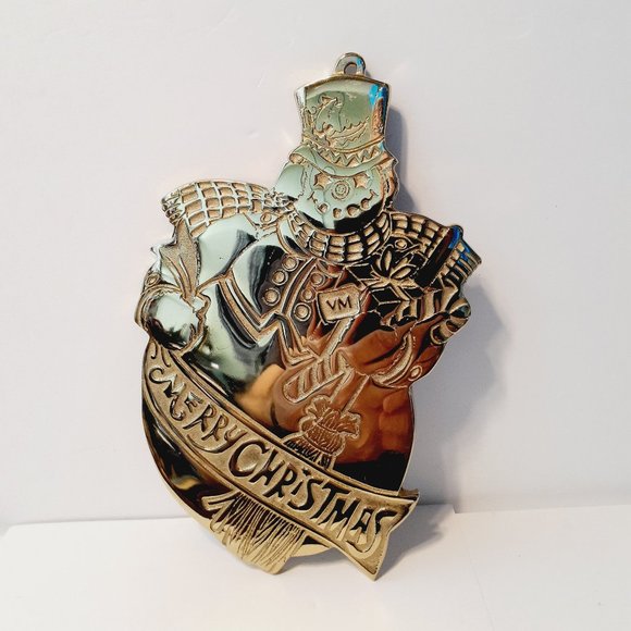 Virginia Metalcrafters Merry Christmas The SNOWMAN Brass Trivet - 4th in Series - Picture 7 of 8